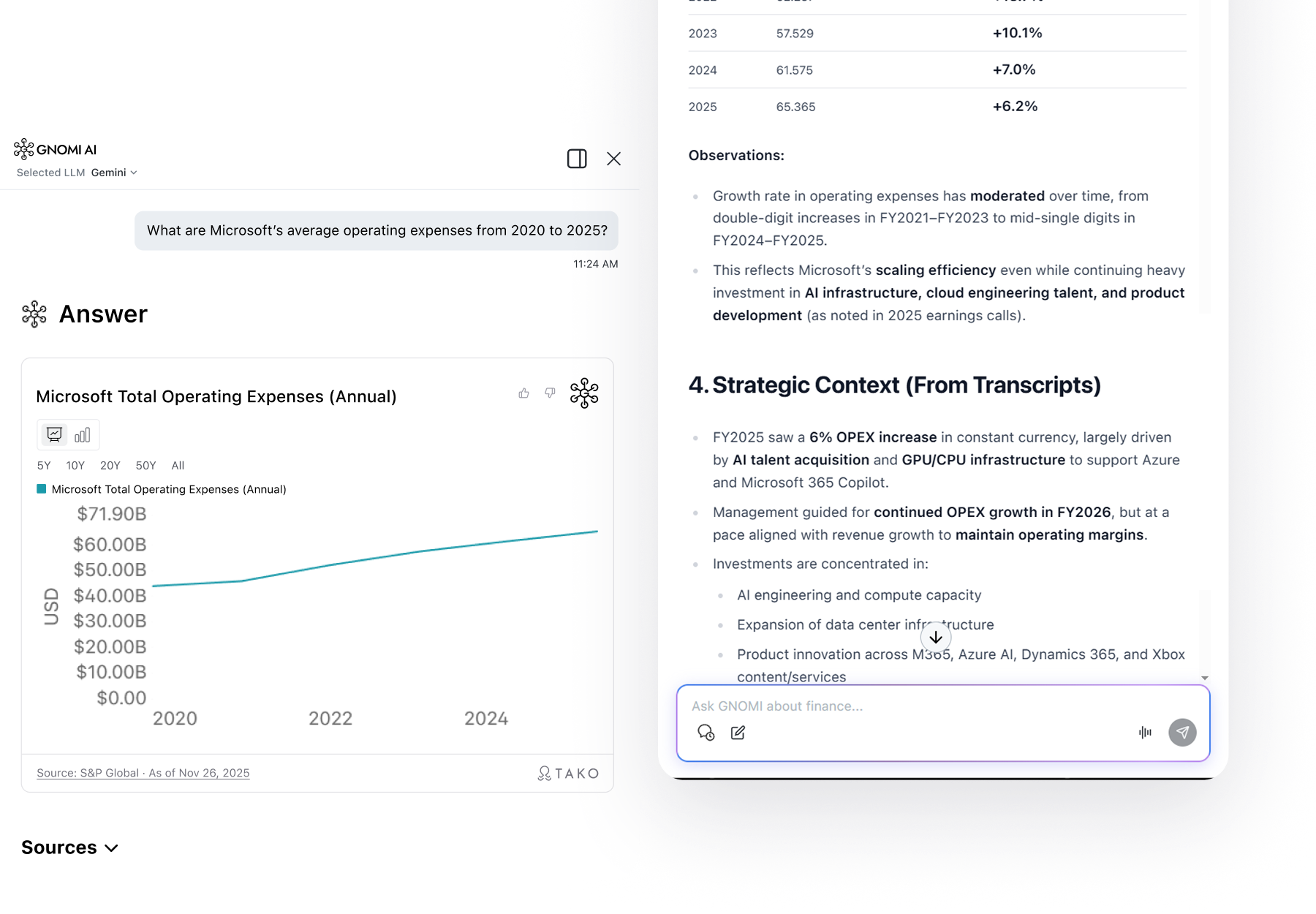 Turn static financial data into insights